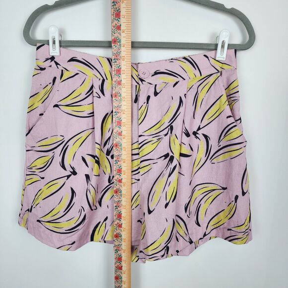 Nasty Gal Banana Print Linen Shorts Size 8 NWT - Picture 8 of 8